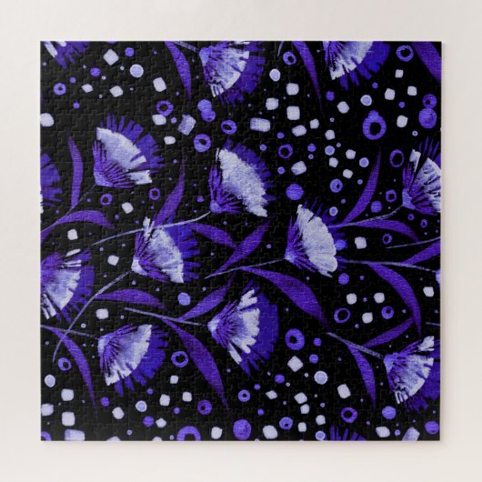 Abstracte Waterverf Anjer Bloemen Patroon Legpuzzel (Horizontaal)