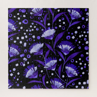 Abstracte Waterverf Anjer Bloemen Patroon Legpuzzel