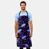 Abstracte Waterverf Anjer Bloemen Patroon Schort (Gedragen)