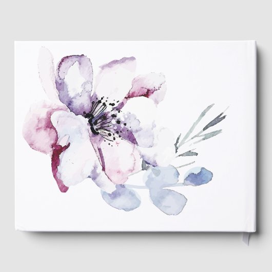 Abstracte Waterverf Apple Blossom Gastenboek (Achterkant)