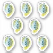 Abstracte Waterverf Art Chic Dank u bruiloft Sticker (Voorkant)