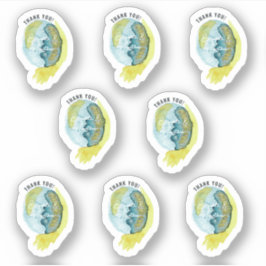 Abstracte Waterverf Art Chic Dank u bruiloft Sticker