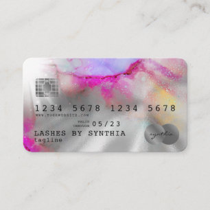 Abstracte waterverf art creditcard Style Silver Visitekaartje
