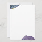 Abstracte Waterverf Art Gold Navy Paarse bruiloft Kaart (Achterkant)