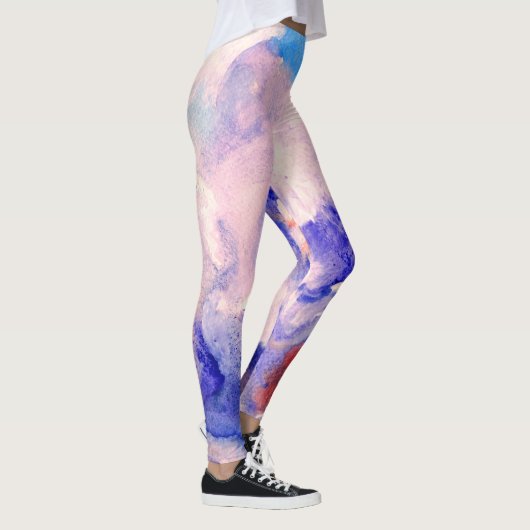 Abstracte Waterverf Art Leggings (Rechts)
