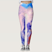 Abstracte Waterverf Art Leggings (Voorkant)