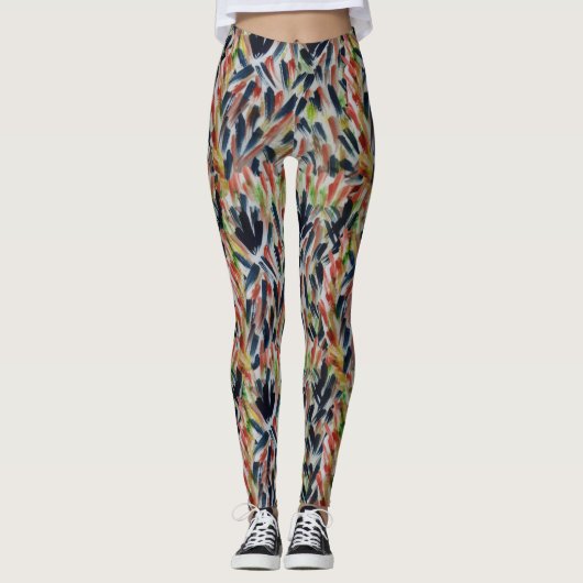 Abstracte Waterverf Art Leggings (Voorkant)
