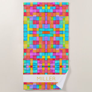 Abstracte Waterverf Art NAME Hip Mod Kleurrijk Ple Strandlaken