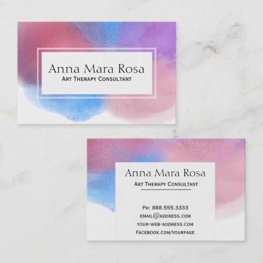 *~* Abstracte Waterverf Artistieke therapie Femini Visitekaartje (Voorkant / Achterkant)