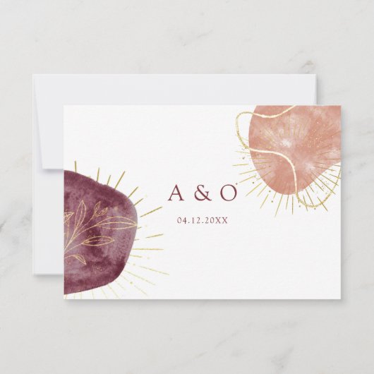 Abstracte Waterverf Band Weddenschap RSVP (Achterkant)