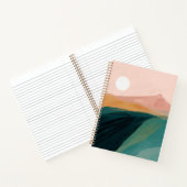 Abstracte Waterverf Bergroze Geel Notitieboek (Binnen)