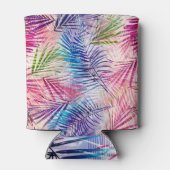 Abstracte Waterverf bladeren allover patroon Blikjeskoeler (Achterkant)