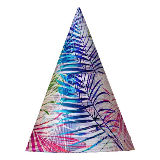 Abstracte Waterverf bladeren allover patroon Feesthoedjes (Voorkant)