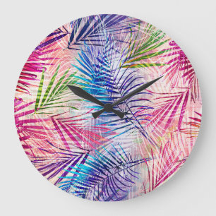 Abstracte Waterverf bladeren allover patroon Grote Klok