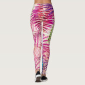 Abstracte Waterverf bladeren allover patroon Leggings (Achterkant)
