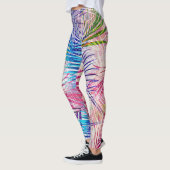 Abstracte Waterverf bladeren allover patroon Leggings (Links)