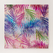 Abstracte Waterverf bladeren allover patroon Legpuzzel (Horizontaal)