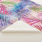 Abstracte Waterverf bladeren allover patroon Sherpa Deken (3/4)