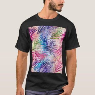 Abstracte Waterverf bladeren allover patroon T-shirt