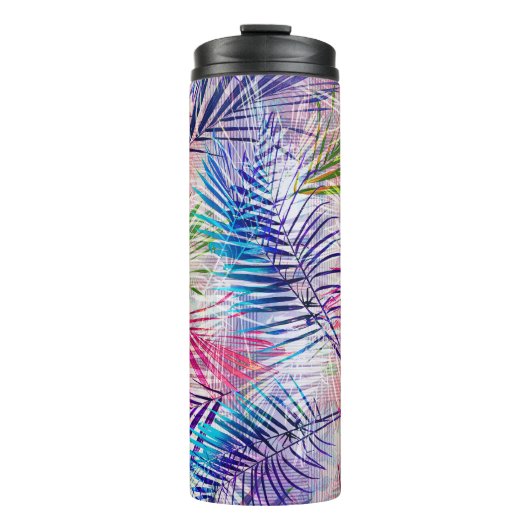 Abstracte Waterverf bladeren allover patroon Thermosbeker (Voorkant)