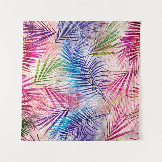 Abstracte Waterverf bladeren allover patroon Wandkleed (Voorkant)