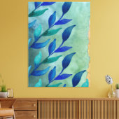 Abstracte waterverf bladeren canvas afdruk (Insitu (Woonkamer))