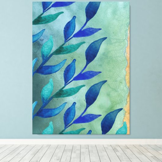 Abstracte waterverf bladeren canvas afdruk (Insitu (Houten vloer))