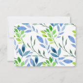 Abstracte waterverf bladeren RSVP Kaart (Achterkant)