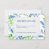 Abstracte waterverf bladeren RSVP Kaart (Voorkant)