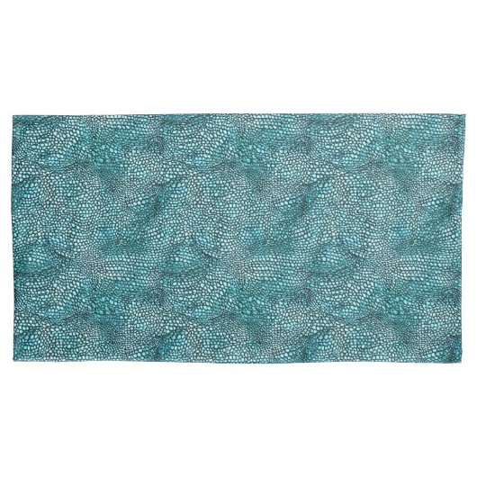 Abstracte Waterverf Blauw Groen Textuurpatroon Kussensloop (Voorkant-Links)