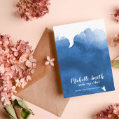 Abstracte waterverf blauw kleur splash brush strok briefkaart