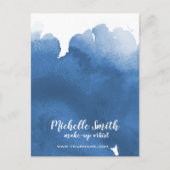 Abstracte waterverf blauw kleur splash brush strok briefkaart (Voorkant)