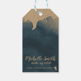 Abstracte waterverf blauw kleur splash brush strok cadeaulabel