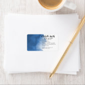 Abstracte waterverf blauw kleur splash brush strok etiket (Insitu)