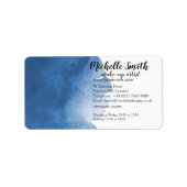 Abstracte waterverf blauw kleur splash brush strok etiket (Voorkant)