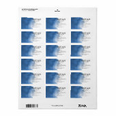 Abstracte waterverf blauw kleur splash brush strok etiket (Full Sheet)