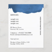 Abstracte waterverf blauw kleur splash brush strok flyer (Achterkant)