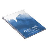 Abstracte waterverf blauw kleur splash brush strok notitieboek (Rechterzijde)