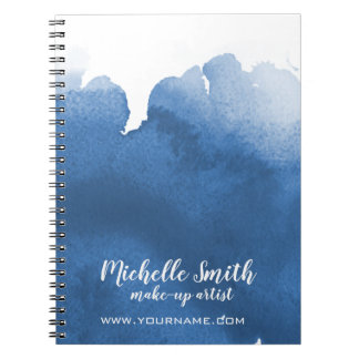 Abstracte waterverf blauw kleur splash brush strok notitieboek