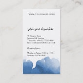 Abstracte waterverf blauw kleur splash brush strok visitekaartje (Achterkant)