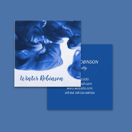 Abstracte waterverf blauw vierkant wit professiona vierkante visitekaartje