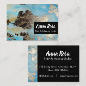 *Abstracte Waterverf Blauw Zwart Zilver Spannend Visitekaartje (Voorkant / Achterkant)