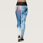 *~* Abstracte Waterverf Blauwe bubbels Leggings (Achterkant)