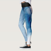 *~* Abstracte Waterverf Blauwe bubbels Leggings (Links)