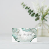 Abstracte Waterverf Blauwe Groene Agaat Visitekaartje (Staand voorkant)