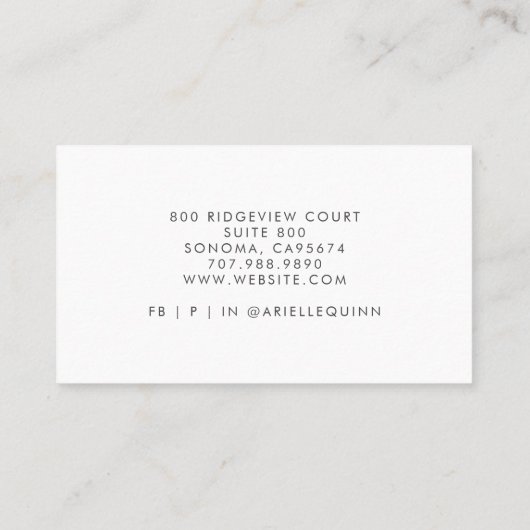 Abstracte Waterverf Blauwe Groene Agaat Visitekaartje (Achterkant)