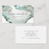 Abstracte Waterverf Blauwe Groene Agaat Visitekaartje (Voorkant / Achterkant)