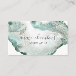 Abstracte Waterverf Blauwe Groene Agaat Visitekaartje