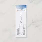 Abstracte waterverf blauwe kleur spatpenseelstreek mini visitekaartje (Achterkant)