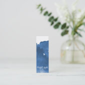 Abstracte waterverf blauwe kleur spatpenseelstreek mini visitekaartje (Staand voorkant)